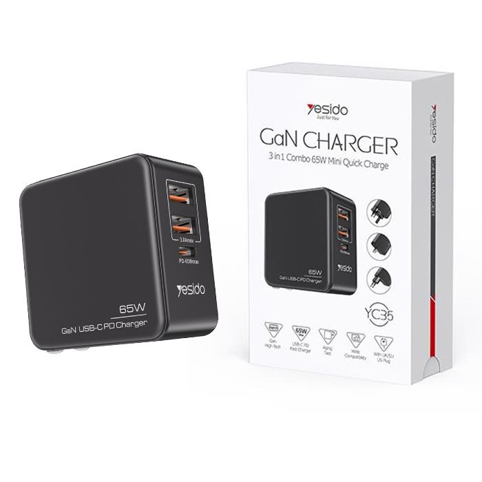 شارژر دیواری یسیدو مدل YC35 توان 65 وات Yesido YC35 Charger 65W